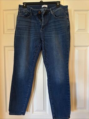 LOFT 12P Curvy Skinny Jeans in Dark Blue Wash